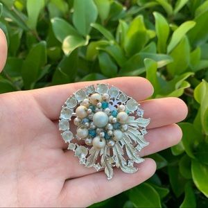 Vintage Silver Coro Brooch/Pin Large Heavy // FLAWS SEE DESCRIPTION